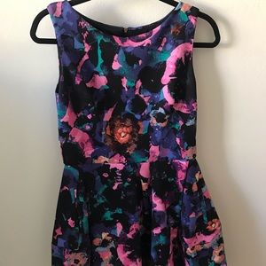 J. Taylor A-Line Mini Floral Dress